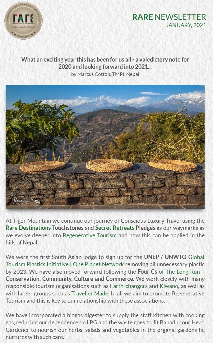 RARE Newsletter I Vol 25 I Jan 2021 I News from Tiger Mountain, Nepal